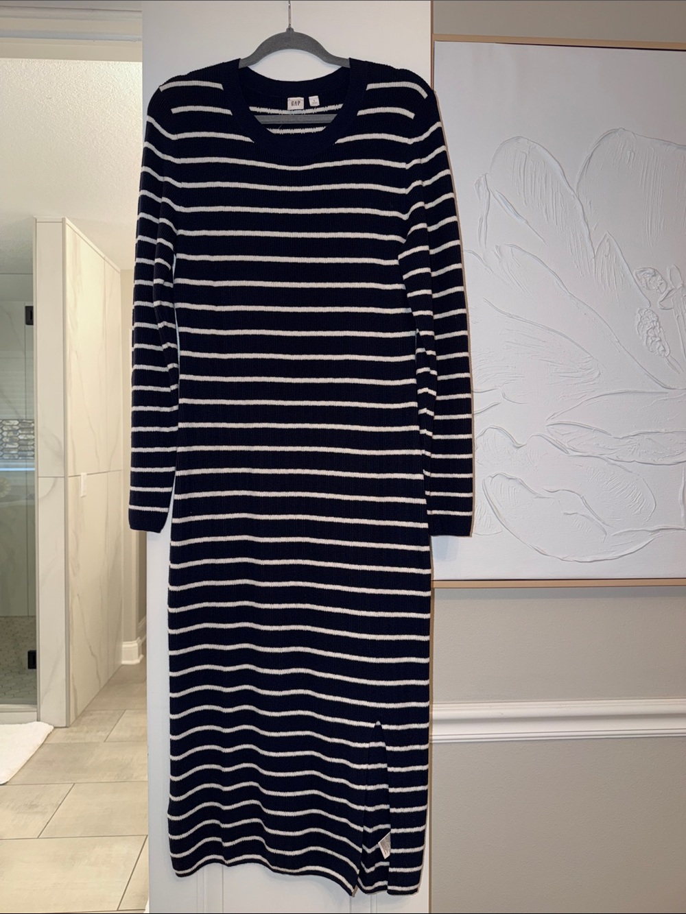 GAP Striped Long Sleeve Knit Dress - Navy & White NWT Size Large